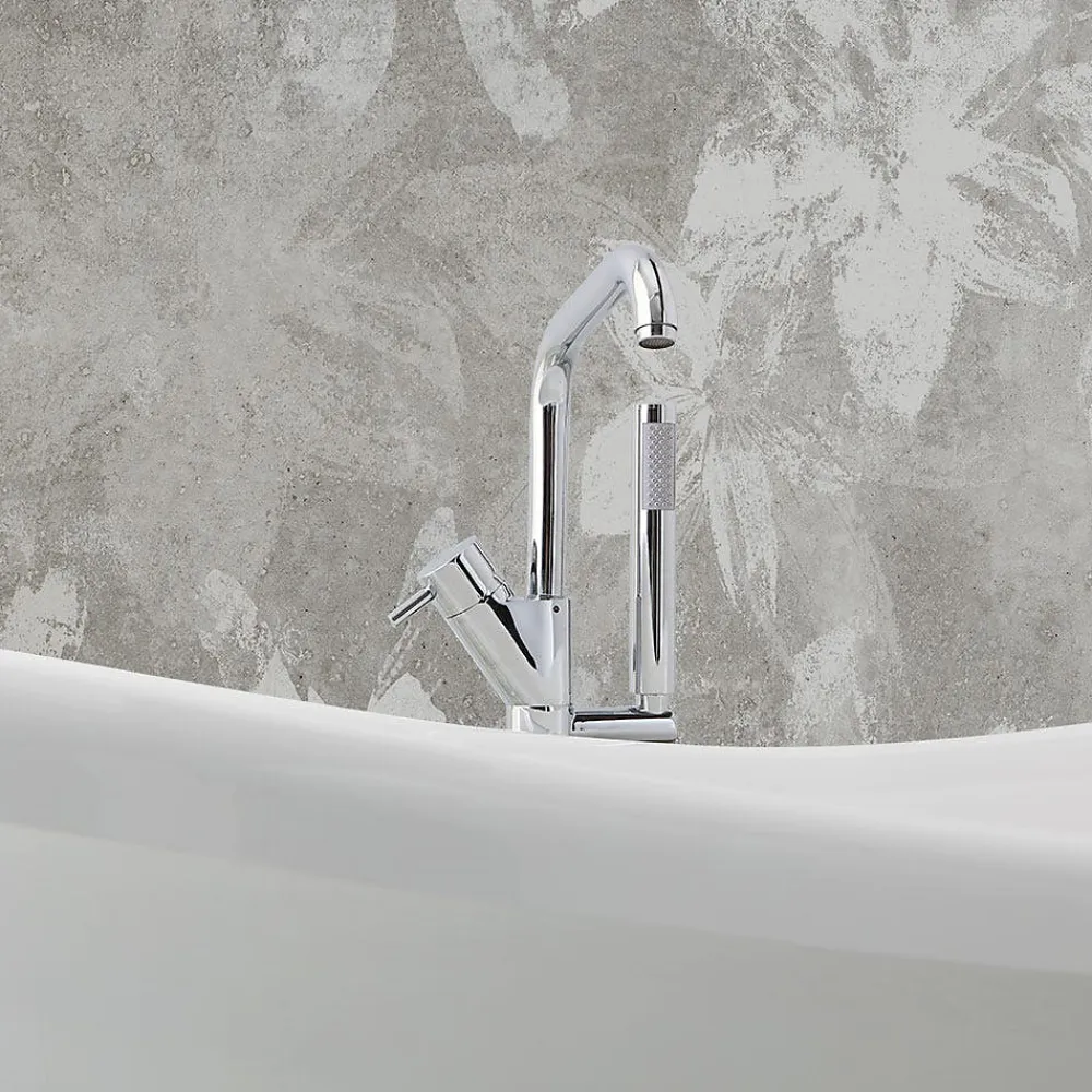 Baignoire Îlot|Kiamami Valentina Baignoire Autoportante Blanche Avec Pieds Argentés Romantica