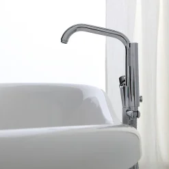 Baignoire Îlot|Kiamami Valentina Baignoire Autoportante Blanche Avec Pieds Argentés Romantica