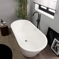 Baignoire Îlot|Kiamami Valentina Baignoire Autoportante En Acrylique Blanc Allegra