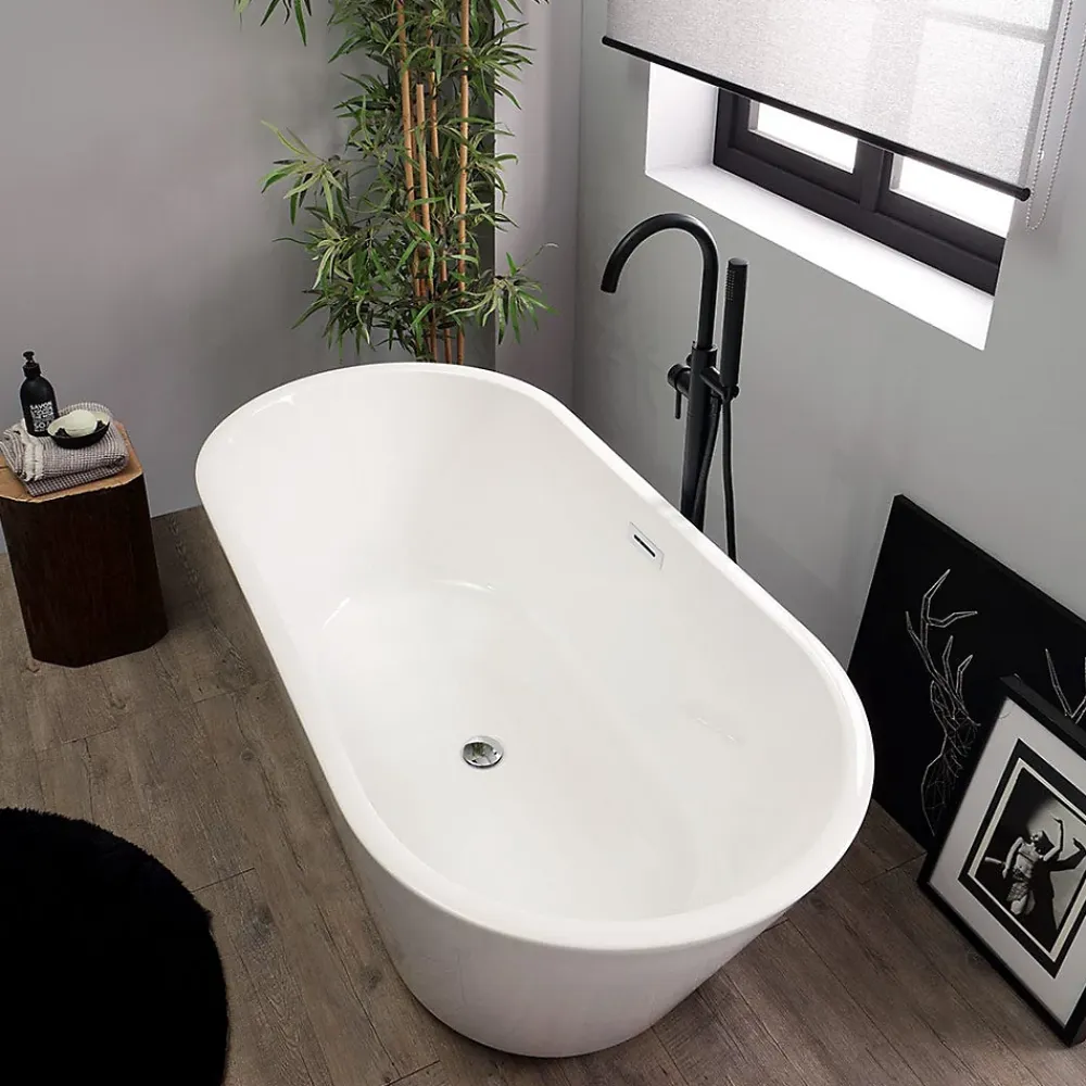 Baignoire Îlot|Kiamami Valentina Baignoire Autoportante En Acrylique Blanc Allegra