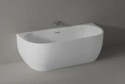 Bernstein Baignoire autoportante LENA acrylique blanc brillant - 170x75cm - Garantie 5 ans - Avec siphon et robinet mitigeur 1523C