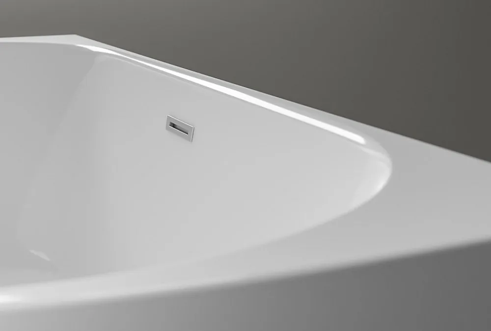 Baignoire Îlot|Bernstein Baignoire autoportante LENA acrylique blanc brillant - 170x75cm - Garantie 5 ans - Sans siphon, Avec robinet mitigeur 1523C