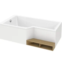 Jacob Delafon Baignoire bain douche 180 x 90 cm Neo blanc brillant gauche