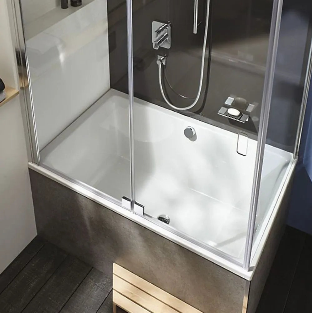 Jacob Delafon Baignoire bain douche 120 X 80 Capsule + marche pieds