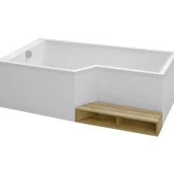 Baignoire Droite|Jacob Delafon Baignoire bain douche 170 x 90 cm Neo blanc mat gauche