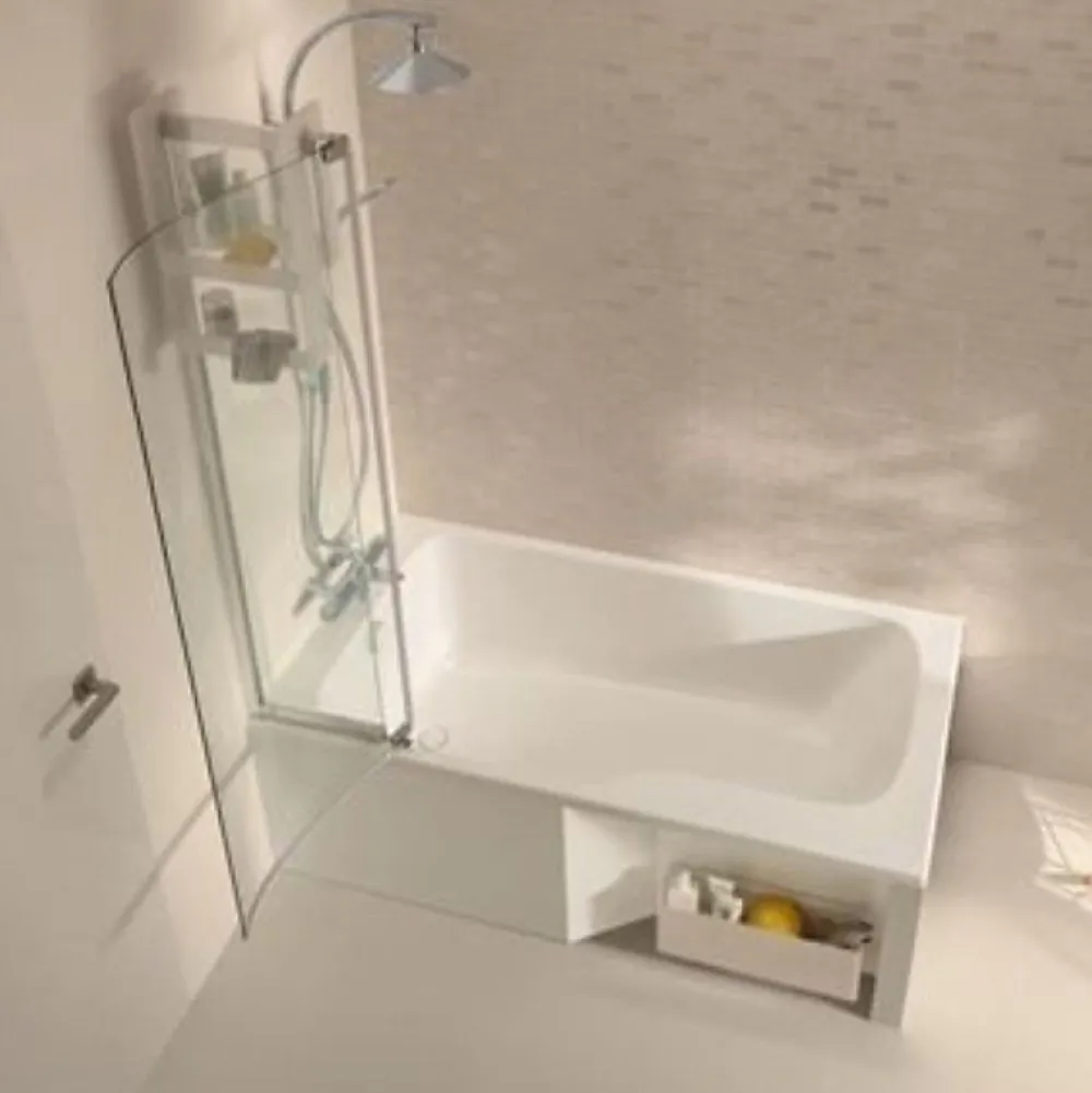Jacob Delafon Baignoire bain douche Malice, version gauche Blanc brillant 170 x 90