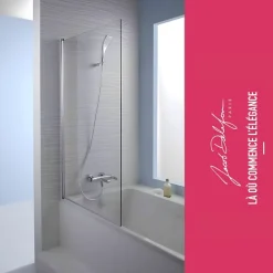Jacob Delafon Baignoire bain douche Struktura + pare bain + tablier + étagère 170 x 75