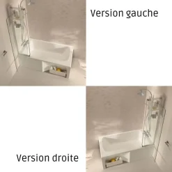 Baignoire Droite|Jacob Delafon Baignoire bain douche Malice, version droite Blanc brillant 170 x 90