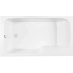 Jacob Delafon Baignoire bain douche Malice, antidérapant, version Gauche Blanc mat 170x90cm