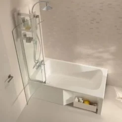 Jacob Delafon Baignoire bain douche Malice, version gauche Blanc brillant 160 x 85