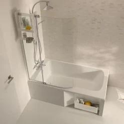 Jacob Delafon Baignoire bain douche Malice + nettoyant 170 x 90, version gauche