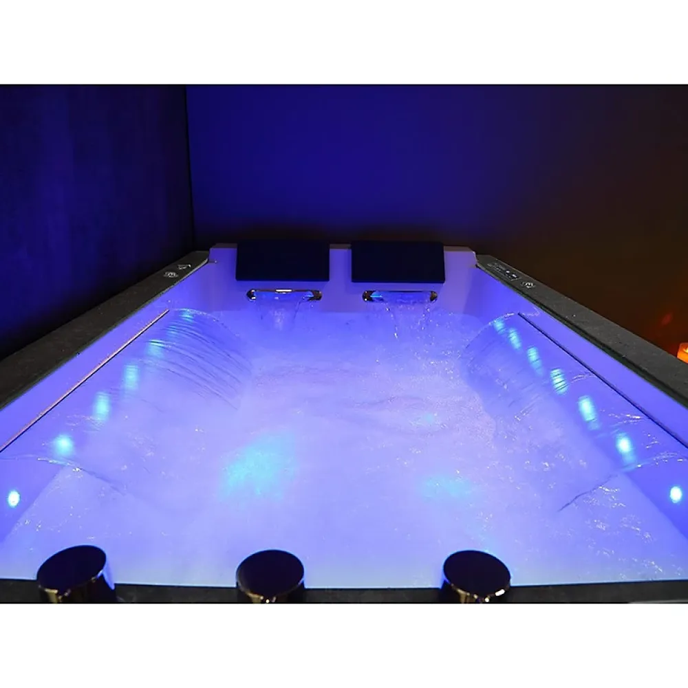 Baignoire Balnéo|Archipel Baignoire balneo LORD DUO BLACK 2 places 185X120 - GAUCHE
