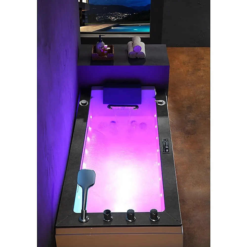 Archipel Baignoire balneo LORD SOLO BLACK 1 place 170x75 - GAUCHE