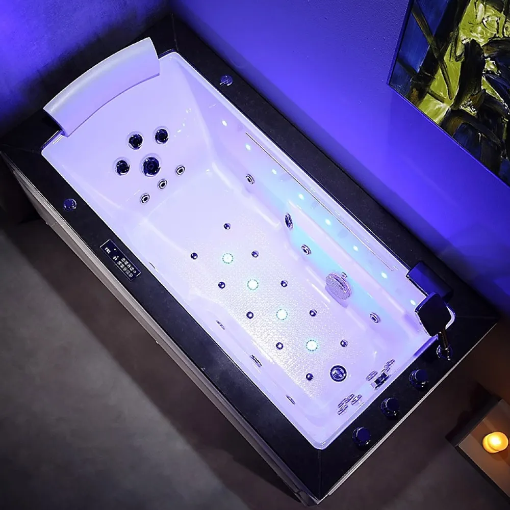 Baignoire Balnéo|Archipel Baignoire balneo LORD SOLO MAX BLACK 1 place 180X90 - DROITE