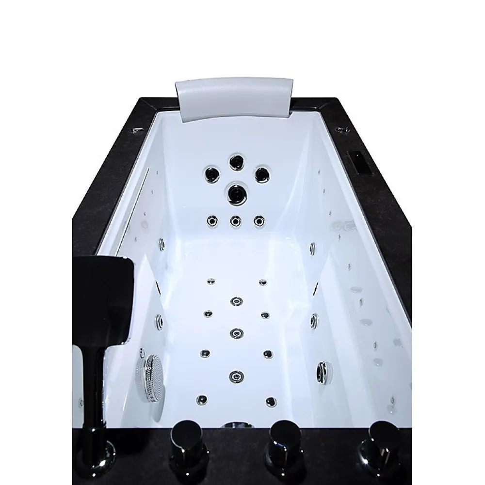 Baignoire Balnéo|Archipel Baignoire balneo LORD SOLO MAX BLACK 1 place 180X90 - DROITE