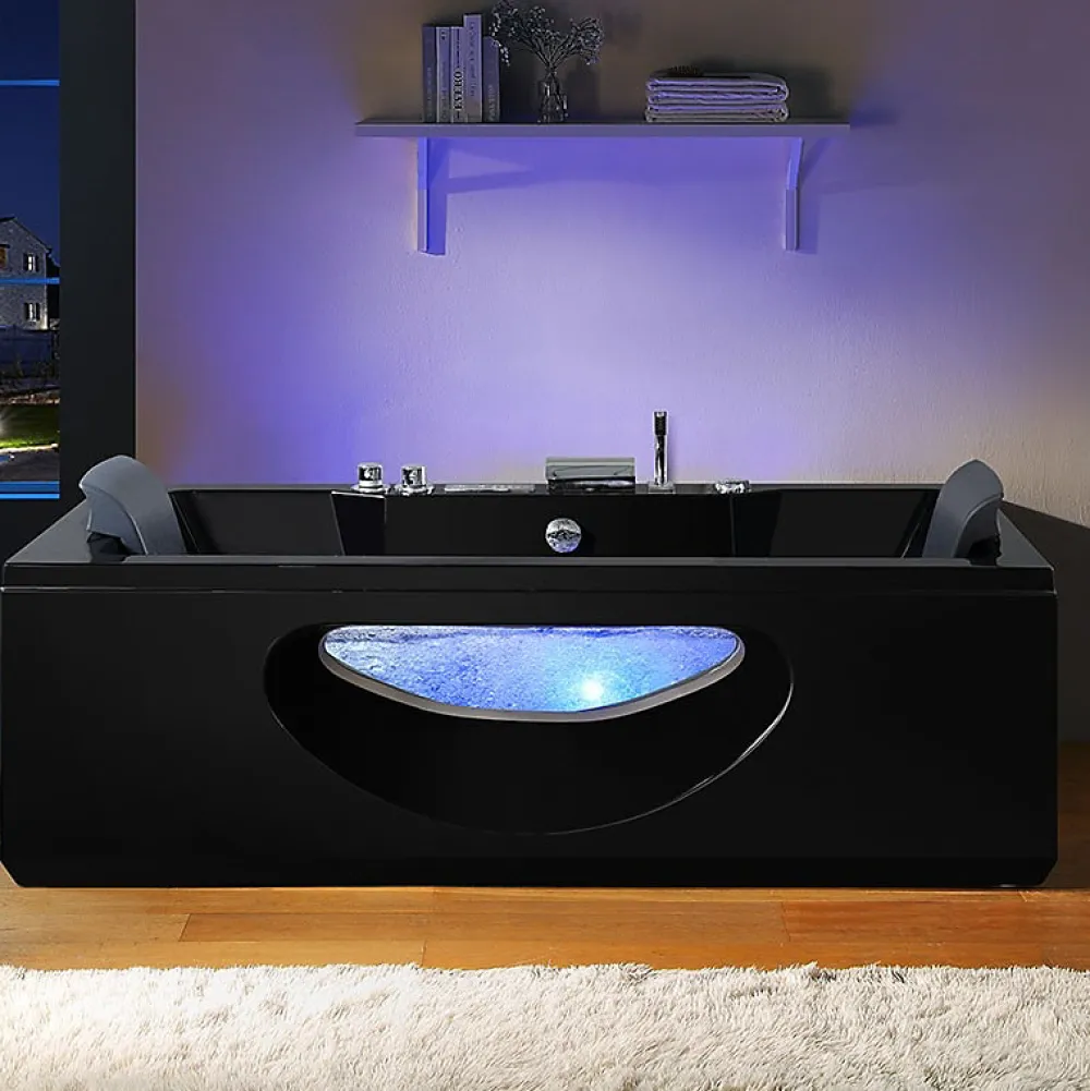 Baignoire Balnéo|Archipel Baignoire balneo RIVIERA BLACK 1 place 180x90