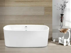 Vente-unique Baignoire balnéo à leds SIRGAO - 1 place - 155L - 150x75 cm - Blanche