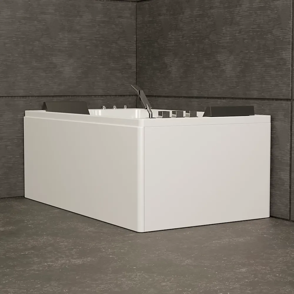 Baignoire Balnéo|Spalina Baignoire balnéo 2 places droite Brava Duo 170x100 cm, blanc, by