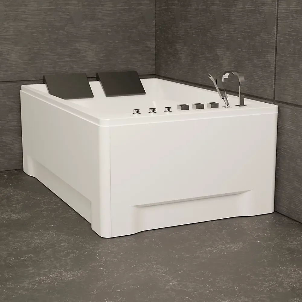 Spalina Baignoire balnéo 2 places droite Tonsay Duo 180x120 cm, blanc, by