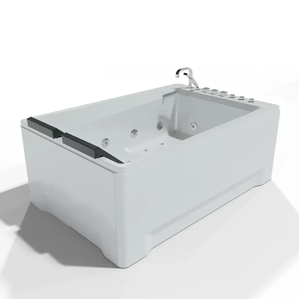 Spalina Baignoire balnéo 2 places droite Tonsay Duo 180x120 cm, blanc, by