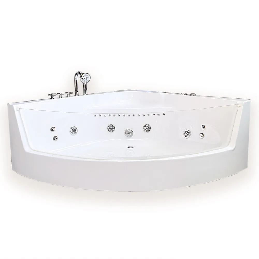 Baignoire Balnéo|Eliteshopping Baignoire Balnèo 150 X 150 cm Chromothérapie 8 jets White Maple