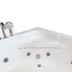 Baignoire Balnéo|Eliteshopping Baignoire Balnèo 150 X 150 cm Chromothérapie 8 jets White Maple