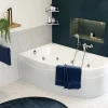 Baignoire D'Angle|Baignoire Balnéo|Allibert Baignoire balnéo asymétrique angle droit 160 x 100 cm Intensea Elba Duo + tablier