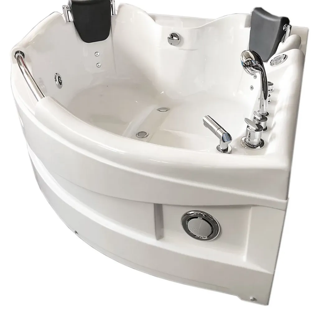 Eliteshopping Baignoire Balnéo blanc 150 X 150 cm Chromothérapie 9 jets Alyssa