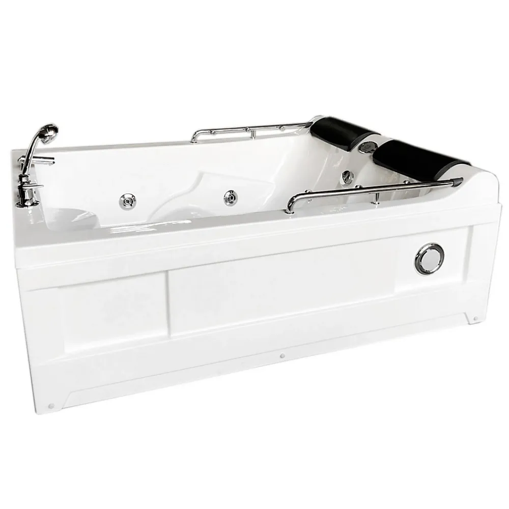 Baignoire Balnéo|Eliteshopping Baignoire Balnèo Blanc 175 X 132 cm Chromothérapie 14 jets Calla