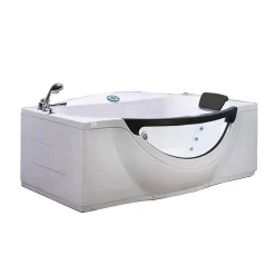 Eliteshopping Baignoire Balnèo blanc 180 X 96 cm avec verre frontal 9 jets Jasmine