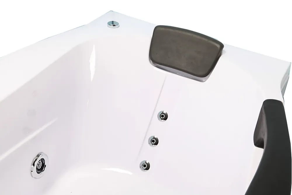 Eliteshopping Baignoire Balnèo blanc 180 X 96 cm avec verre frontal 9 jets Jasmine
