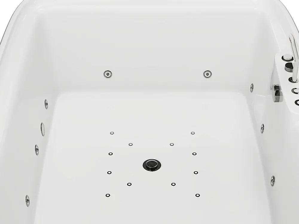 Baignoire Balnéo|Vente-unique Baignoire balnéo blanche - 2 places - 390 L - 180 x 120 x 60 cm - VOLUTA