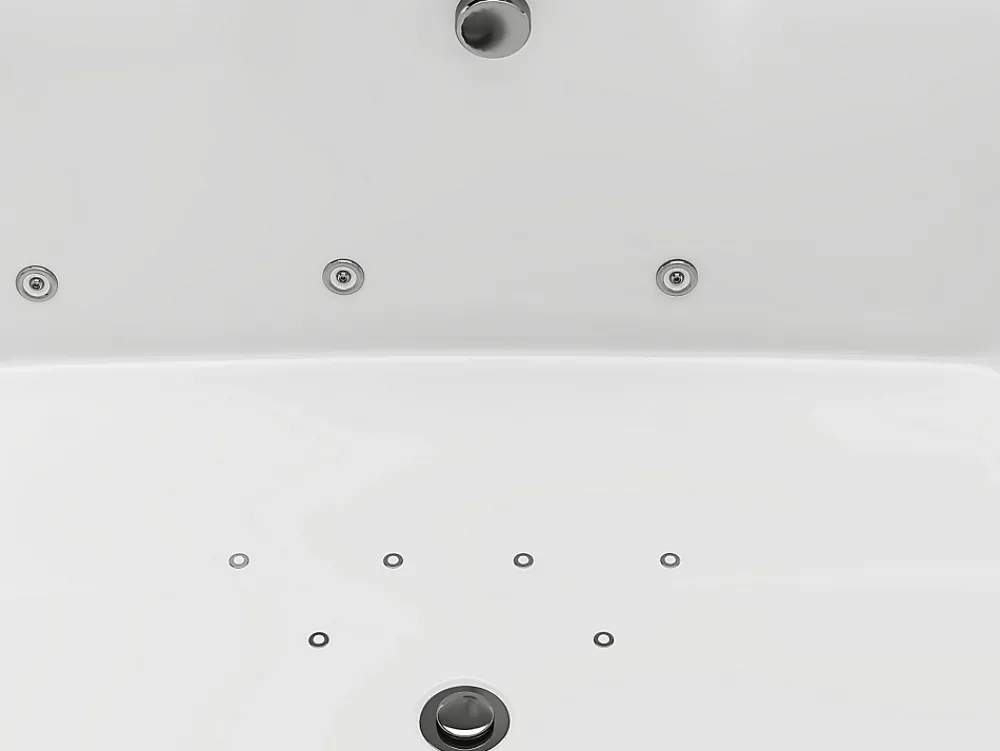 Baignoire Balnéo|Vente-unique Baignoire balnéo blanche - 2 places - 390 L - 180 x 120 x 60 cm - VOLUTA