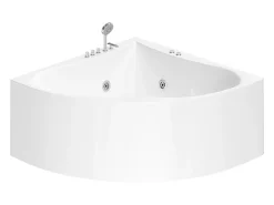 Vente-unique Baignoire balnéo d'angle AGYNESS - 263L - 135x135x57 cm