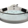 Vente-unique Baignoire balnéo d'angle vitrée - 2 places - 330 L - 138 x 138 x 59 cm - EVELINA