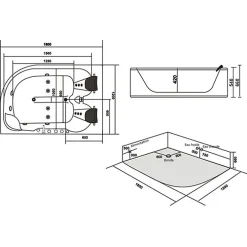 Distribain Baignoire balnéo D-Mauna-Loa 30 jets Whirlpool