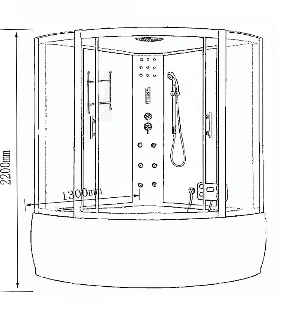 Baignoire Balnéo|Eliteshopping Baignoire Balnèo Douche Chromothérapie 130 X 130 cm noir Ivory