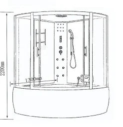 Eliteshopping Baignoire Balnèo et Douche Chromothérapie 130 X 130 cm Aster