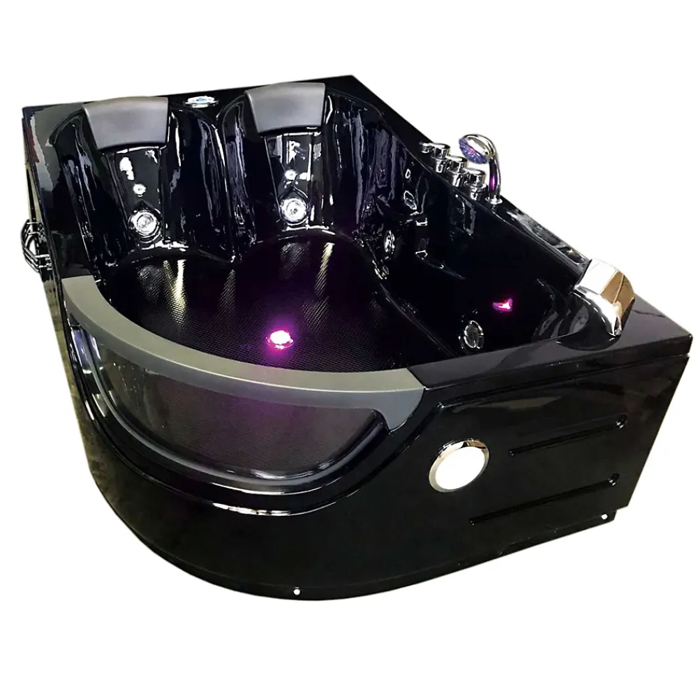 Eliteshopping Baignoire Balnèo hydromassage noir 120 x 180 cm 8 jets Violet