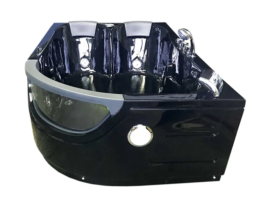 Eliteshopping Baignoire Balnèo hydromassage noir 120 x 180 cm 8 jets Violet