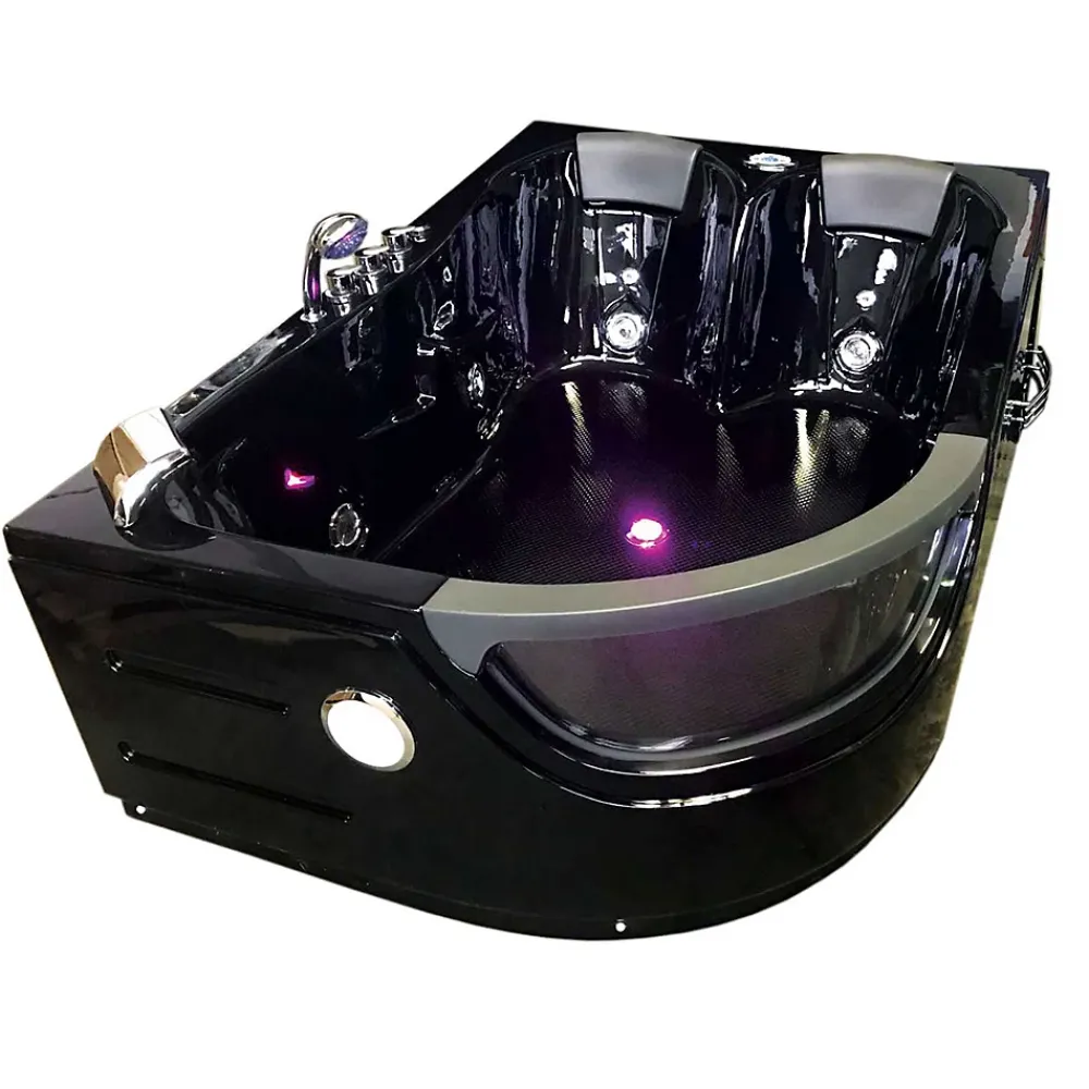Baignoire Balnéo|Eliteshopping Baignoire Balnèo hydromassage noir 120 x 180 cm 8 jets Bluebell