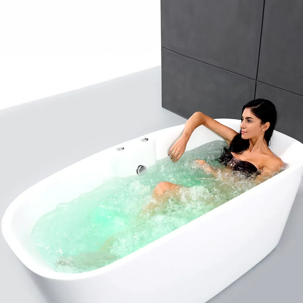 Baignoire Îlot|Spalina Baignoire balnéo îlot Tao Bulle 170x80 cm, blanc, By