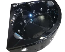 Baignoire Balnéo|Eliteshopping Baignoire Balnèo noir 150 X 150 cm Chromothérapie 14 jets Verbena