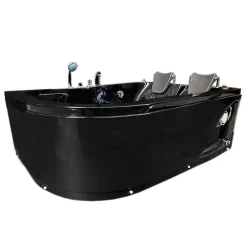 Baignoire Balnéo|Eliteshopping Baignoire Balnèo Noir 170 X 115 cm pour deux personnes 15 jets Black Dahlia