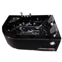 Baignoire Balnéo|Eliteshopping Baignoire Balnèo Noir 170 X 115 cm pour deux personnes 15 jets Black Dahlia