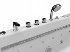 Vente-unique Baignoire balnéo semi-ilot blanche - 1 place - 470 L - 170 x 75 cm - KIRANA