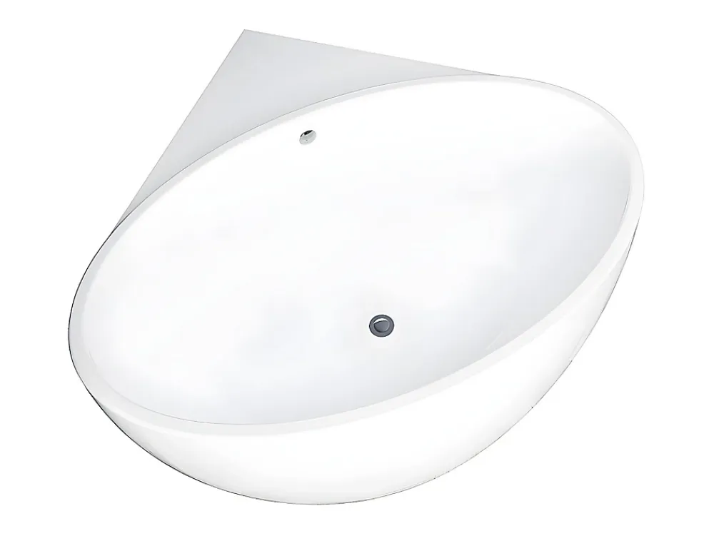 Vente-unique Baignoire d'angle - 197 L - 127 x 127 x 58 cm - Blanche - Acrylique - GOURAMI
