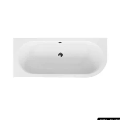 Besco Baignoire d'angle - avec tablier blanc et repose tête offert - AVITA - 170 x 75 cm - Gauche