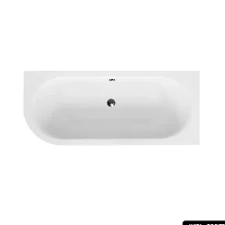 Besco Baignoire d'angle - avec tablier blanc et repose tête offert - AVITA - 160 x 75 cm - Droite