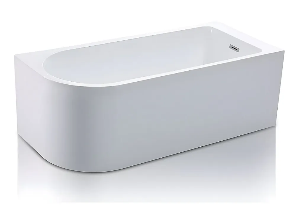 Vente-unique Baignoire d'angle - 240L - 170 x 75 x 58 cm - Blanche - Angle droit - ANIKA